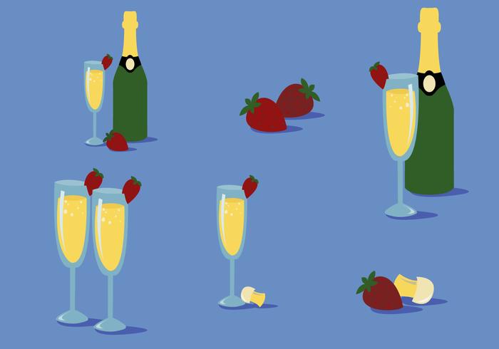 Strawberry Mimosa Vector