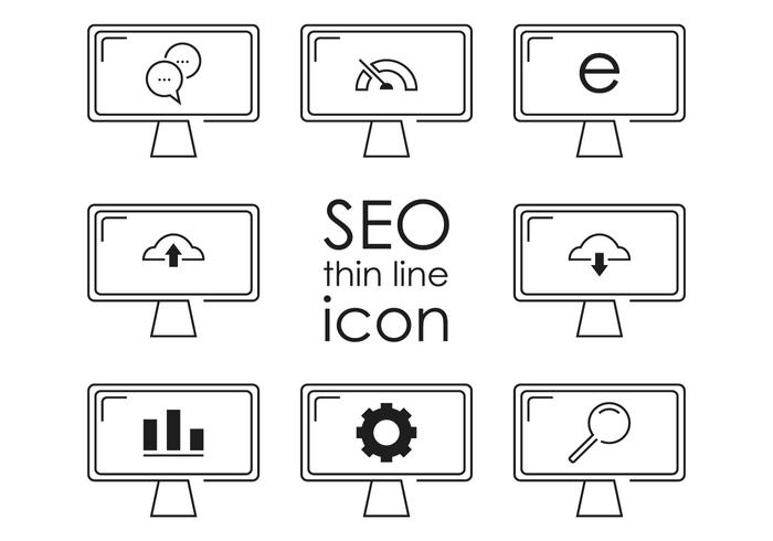 Thin Line SEO Icon Vectors