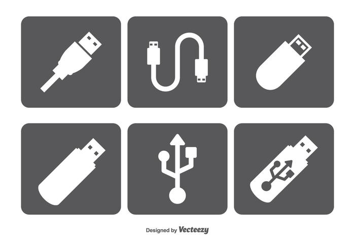 Conjunto de iconos vectoriales USB vector