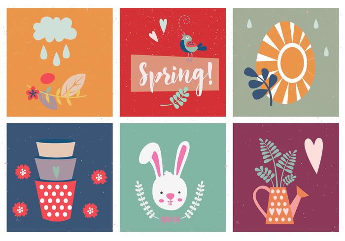 Primavera y Pascua Vector Set