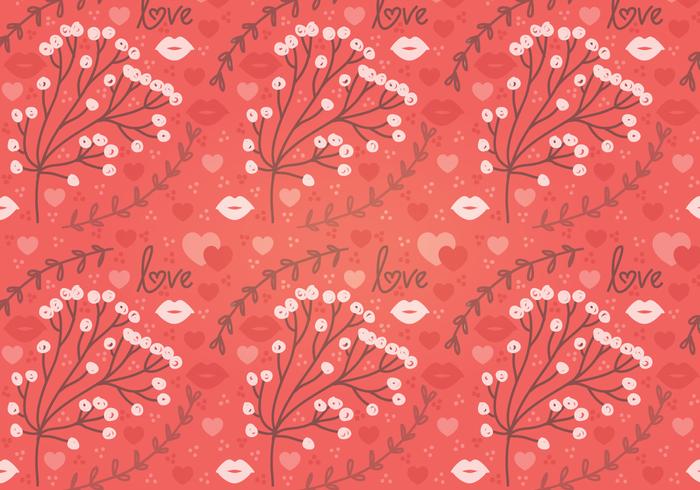 Flor roja Vector Seamless Pattern