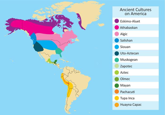 Vector of Ancient Cultures in the Americas