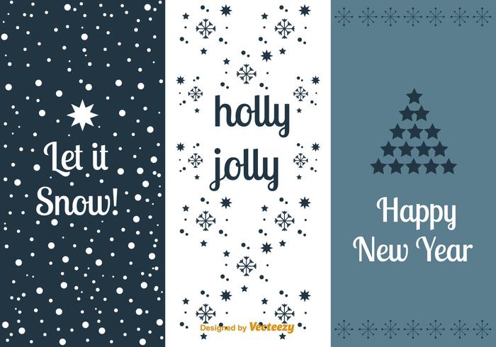 New Year's cards sets vector