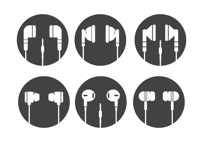 Ear Buds Vector Silhouettes Ear Buds Vector Silhouettes