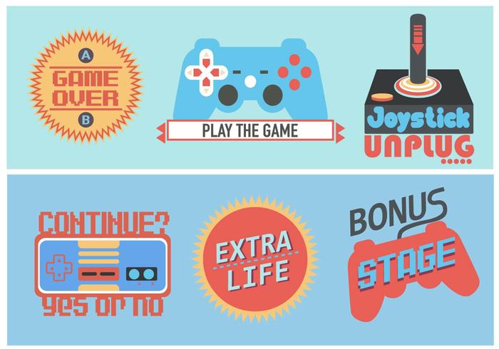 Retro Video Game Sticker vector