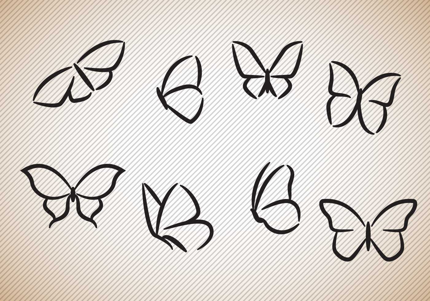 Download Free Butterflies Silhouettes Vector - Download Free Vector ...