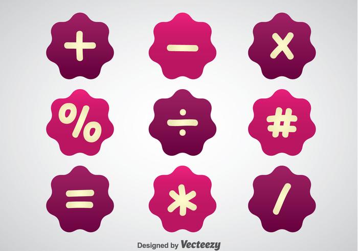 Math Symbols Purple Vectors