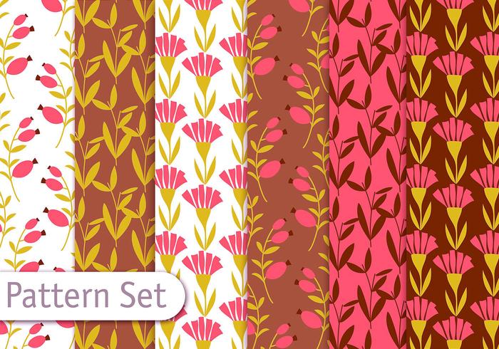 Retro Romantic Floral Pattern Set Retro Romantic Floral Pattern Set