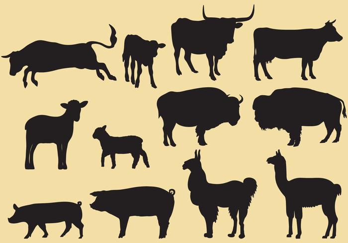 Cattle Silhouette Vectors