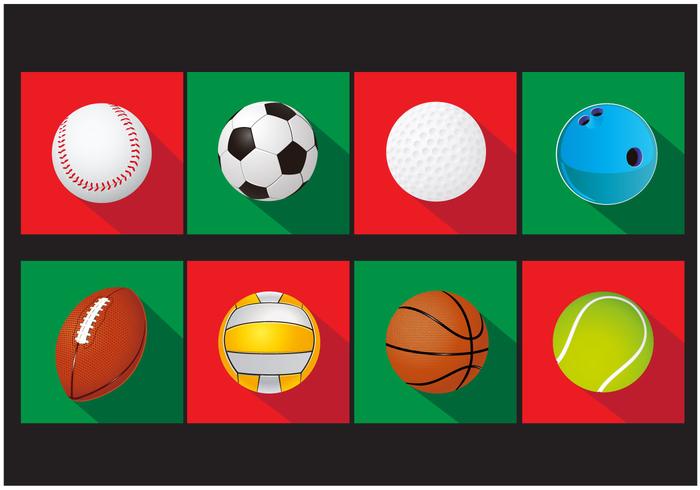 Conjunto de iconos de vector de bola de deportes