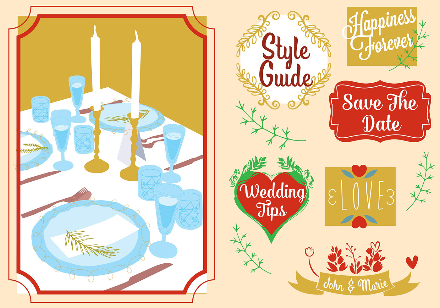 Free Wedding Card Vector Elements - Download Free Vectors ...