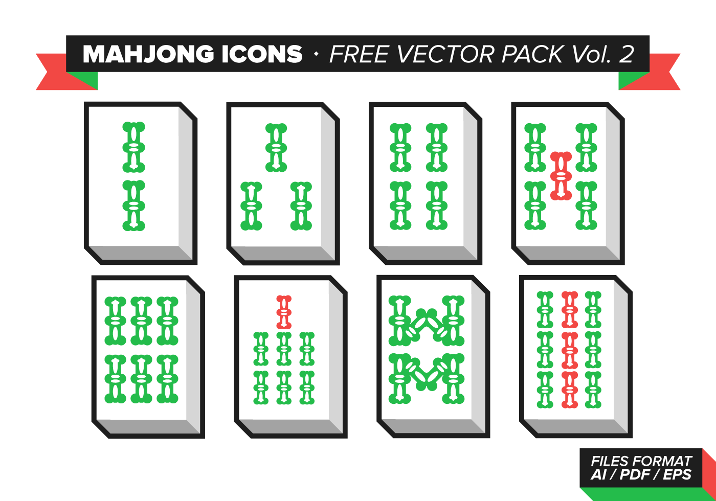 Mahjong Icons Free Vector Pack Vol. 2 - Download Free Vectors, Clipart
