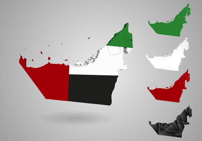 Uae Mapa Ilustración Vectorial vector