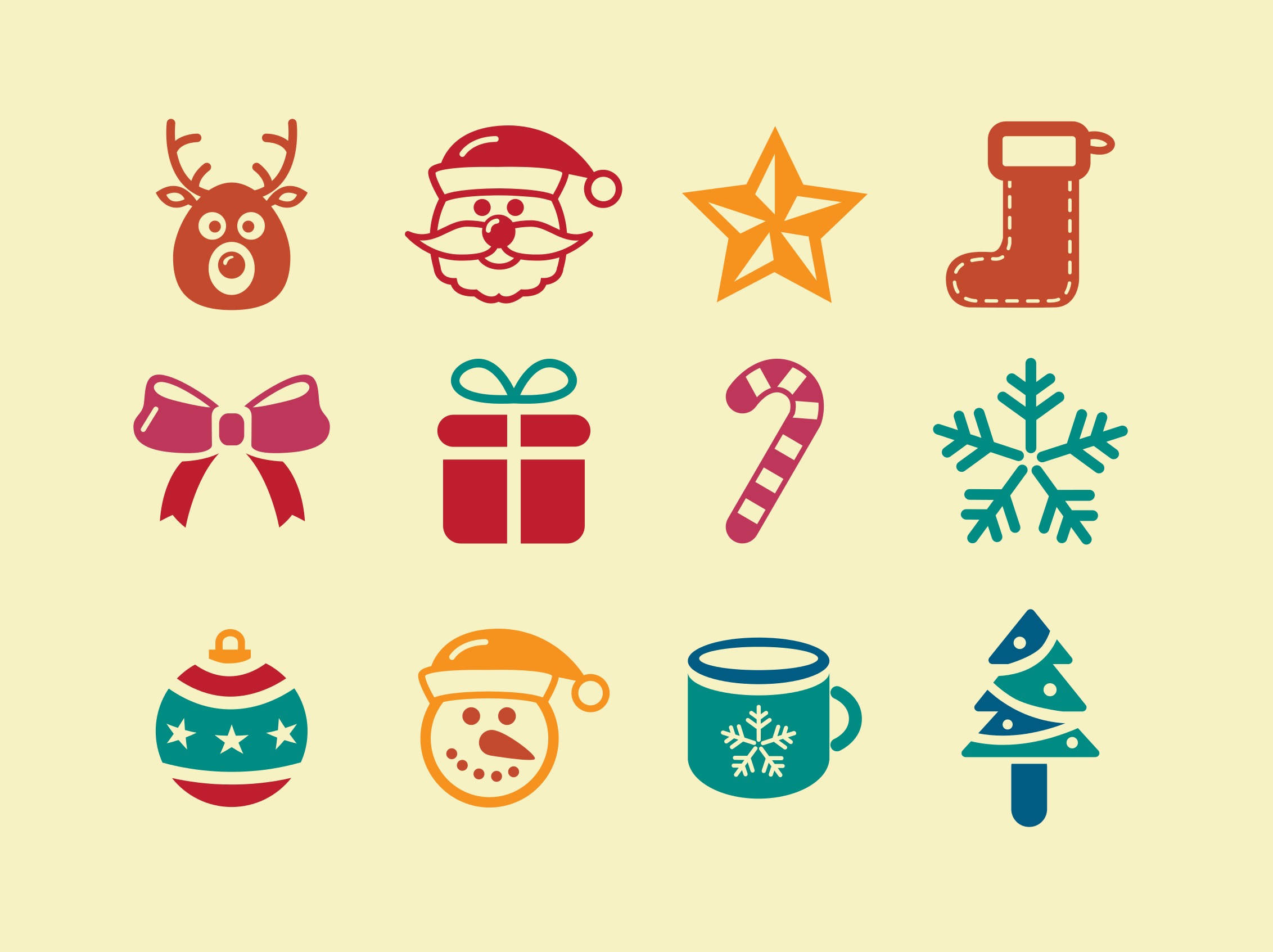 Christmas Vector Icons 105687 Vector Art at Vecteezy Icon Christmas