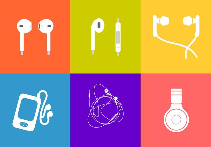 Six Different Ear Buds Vectors Six Different Ear Buds Vectors