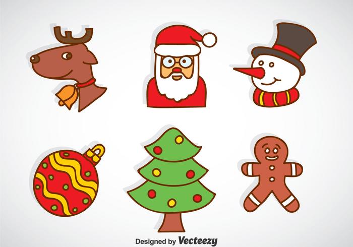 Christmas Cartoon Icons Vector Christmas Cartoon Icons Vector