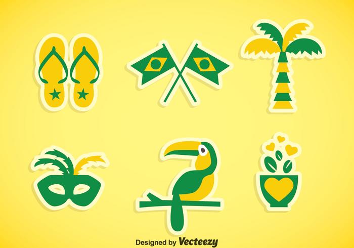 Brasil Element Icons Vector