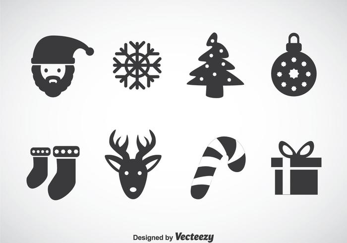 Navidad Gris Iconos Vector