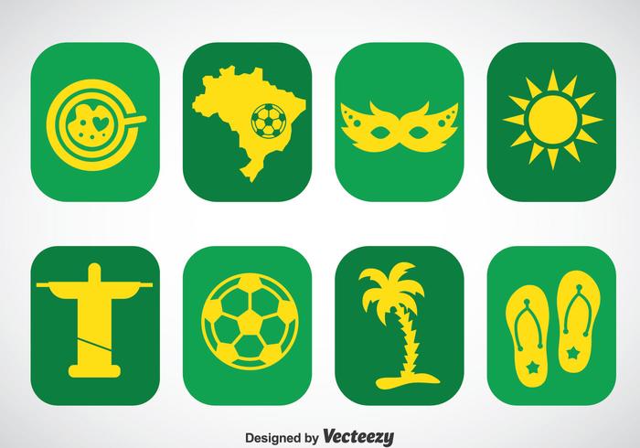 Conjunto de iconos de iconos de Brasil vector