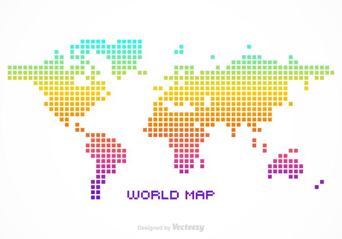 Mapa del mundo libre del pixel del vector