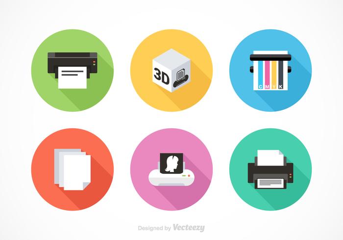 Printer Equipment Vector Icons