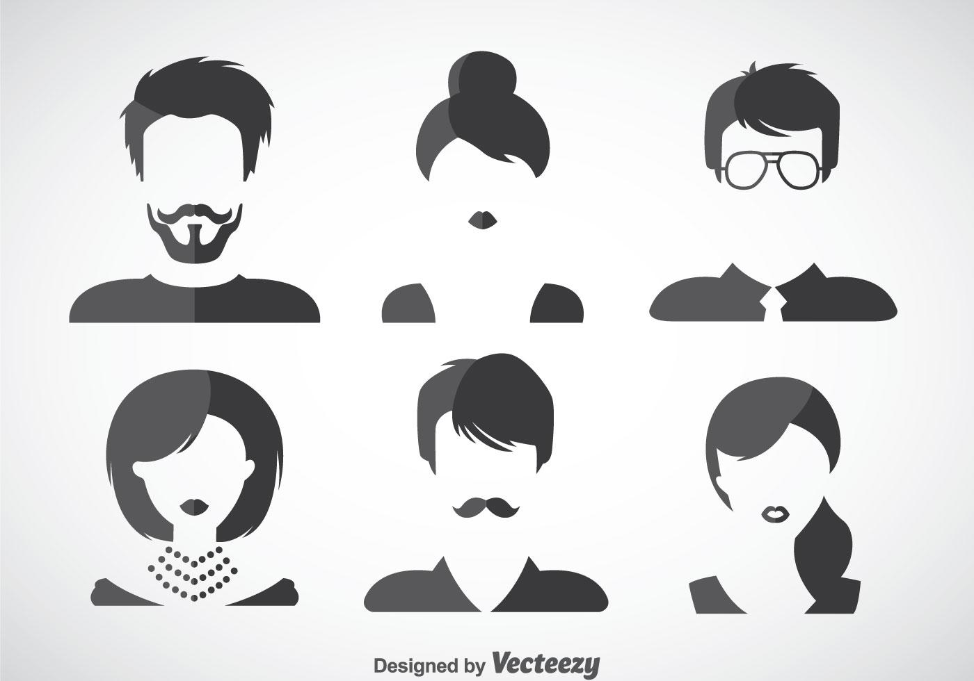 Hair Styles Vector Sets 105750 Vector Art at Vecteezy