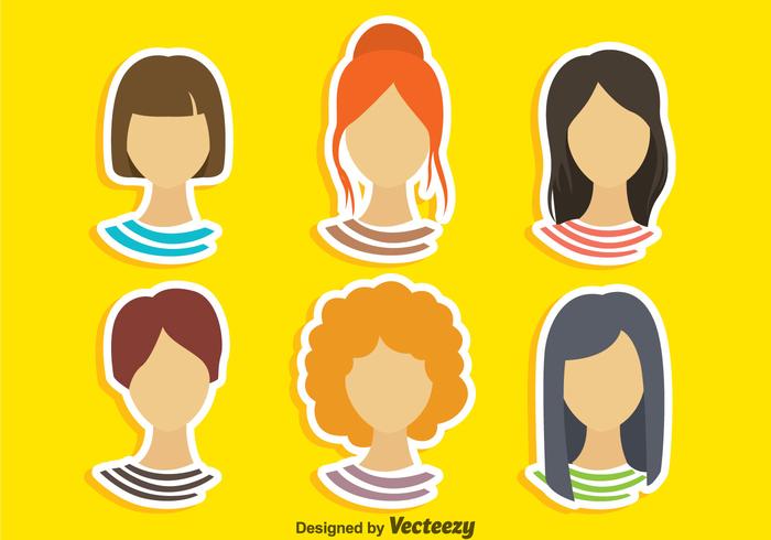 Girl Hairstyles Vector Sets
