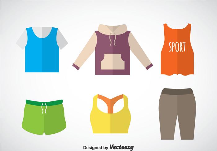 Tracksuit Flat Icons Vector Sets