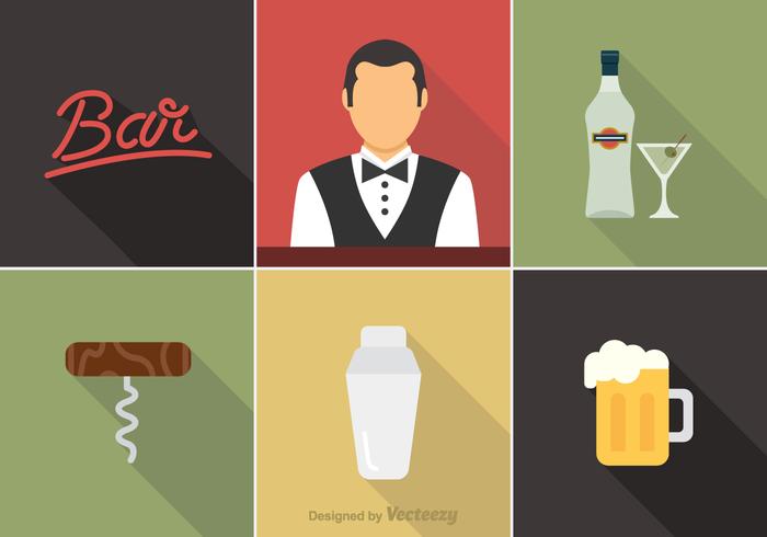 Barman libre iconos del vector