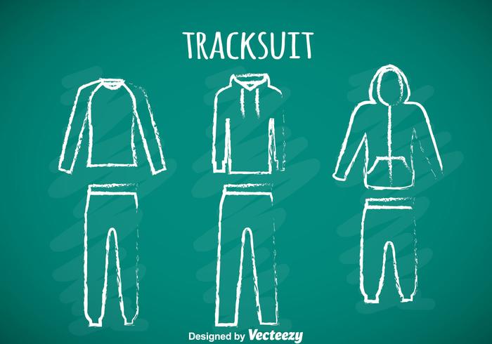 Tracksuit Chalk Draw Icons vector