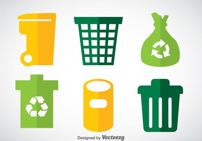 Dumpster Flat Icons Vector Sets