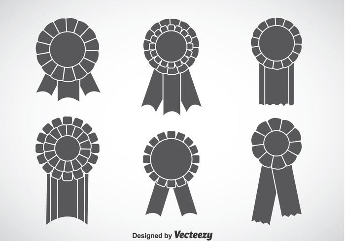 Blank Gray Cockade Vector Sets