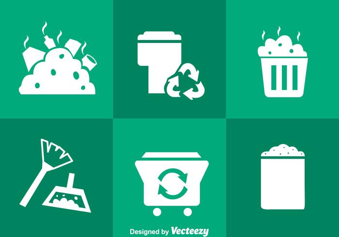 Iconos de blanco de la basura vector