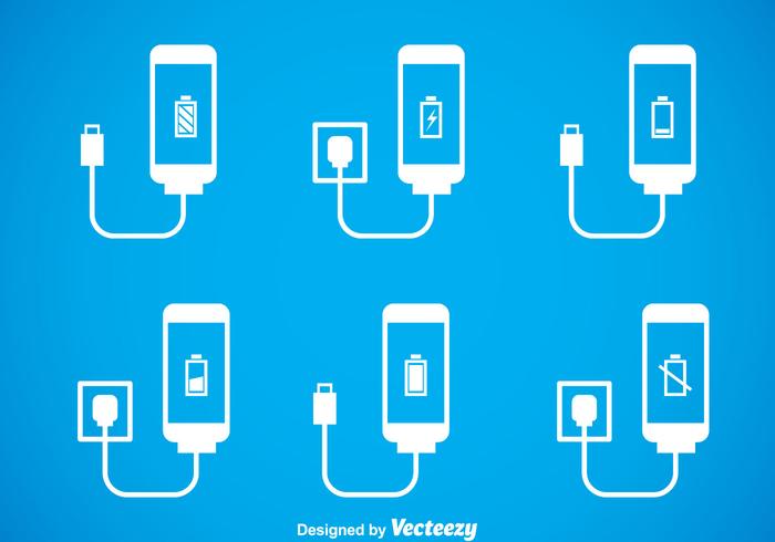 Phone Charger Icons Sets vector