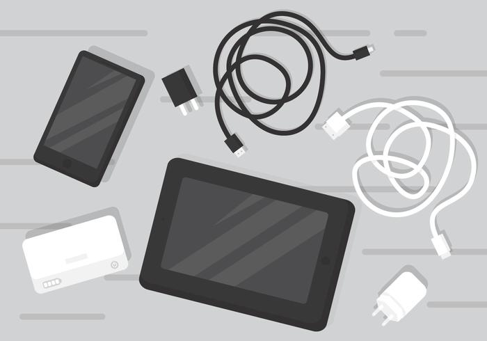 Vector Phone Charger and Tech Elements - Download Free Vector Art