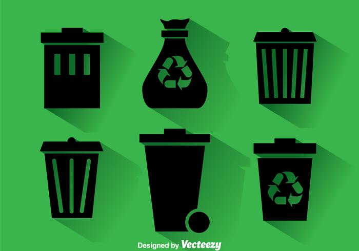 Dumpster Black Icons vector