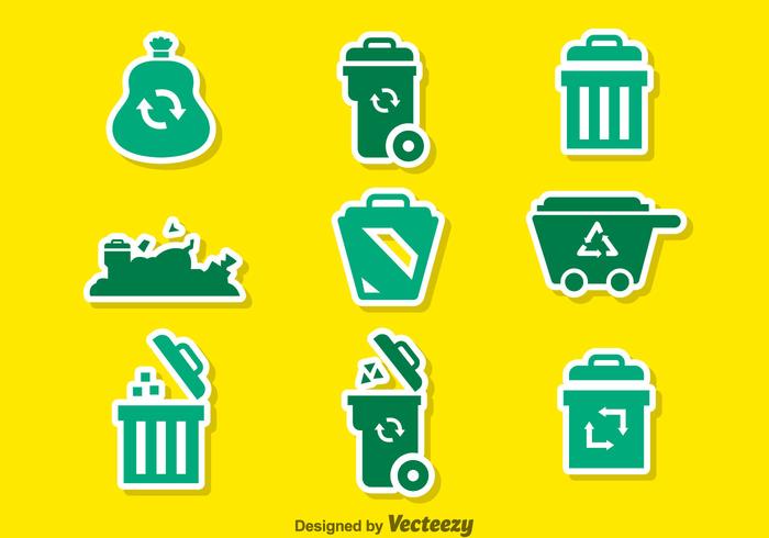 Iconos de Green de la basura vector