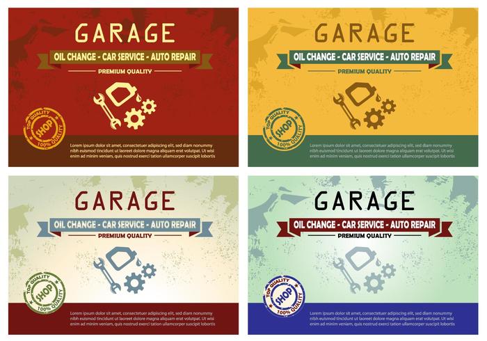 Vintage Garage Oil Change poster design vector