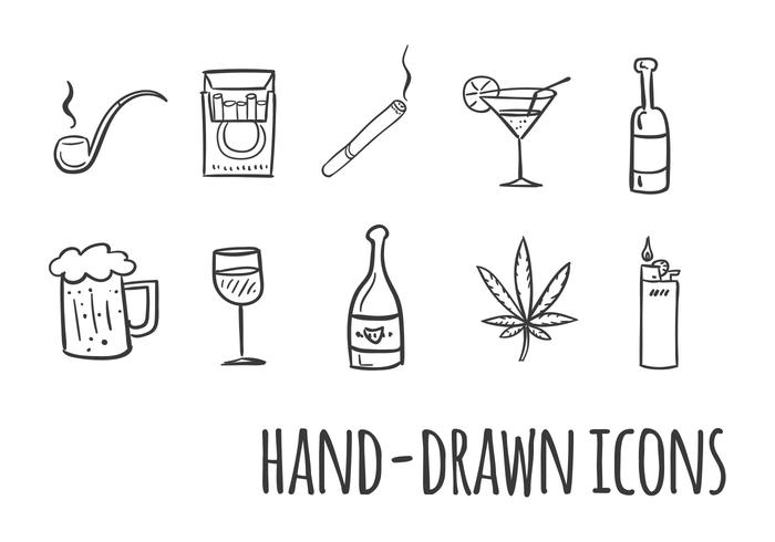 Smoking and Drinking Vector Icons Smoking and Drinking Vector Icons