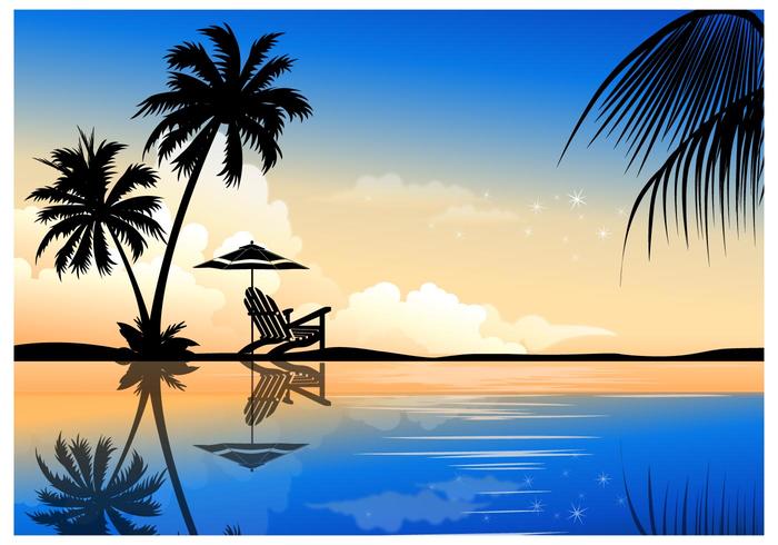 Beautiful Palm Summer Vector Background