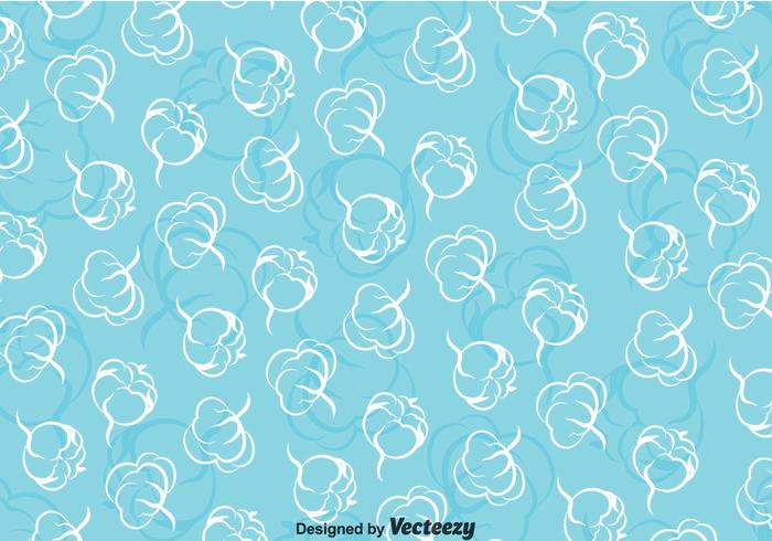 Cotton Plant Blue Pattern vector