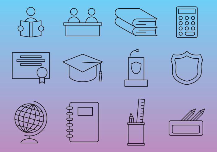 School Line Vector Icons