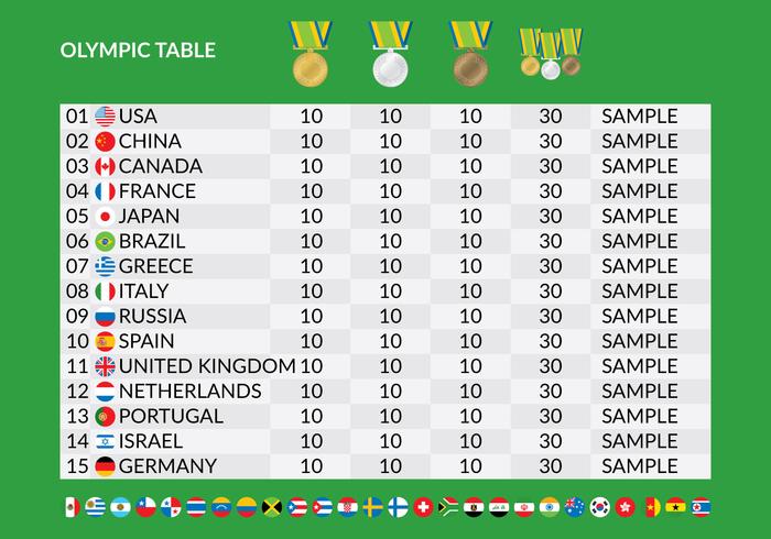 Olympic Medal Table Vetor Olympic Medal Table Vetor