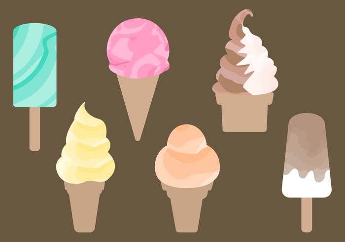 Free Watercolor Ice Cream Vector