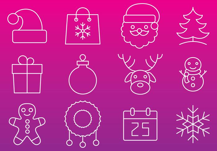 Christmas Line Icon Vectors