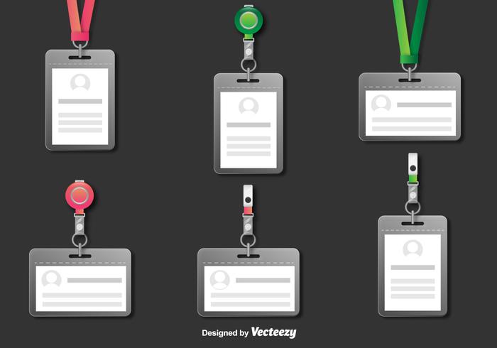 Realistic Lanyard Vector Illustrations