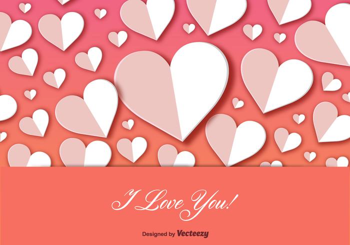 I Love You Postcard Background Vector
