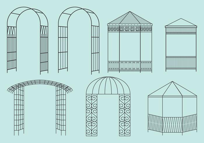 Metal Structure Gazebos vector