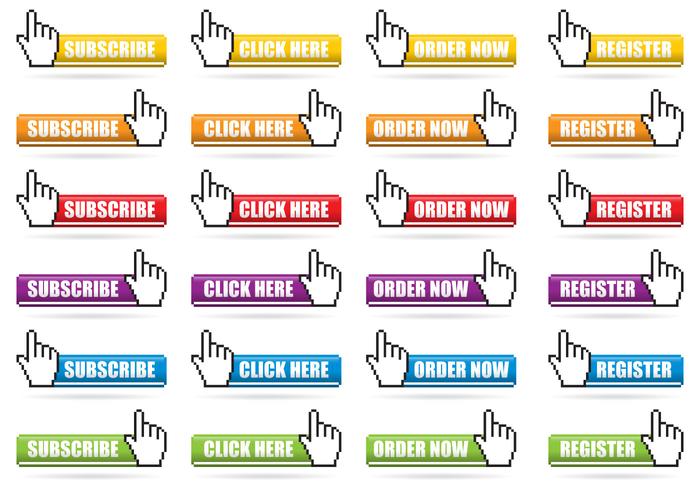 Mouse Click Pixel Button Vectors