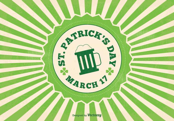 St Patrick's Day Dynamic Background with Badge vector